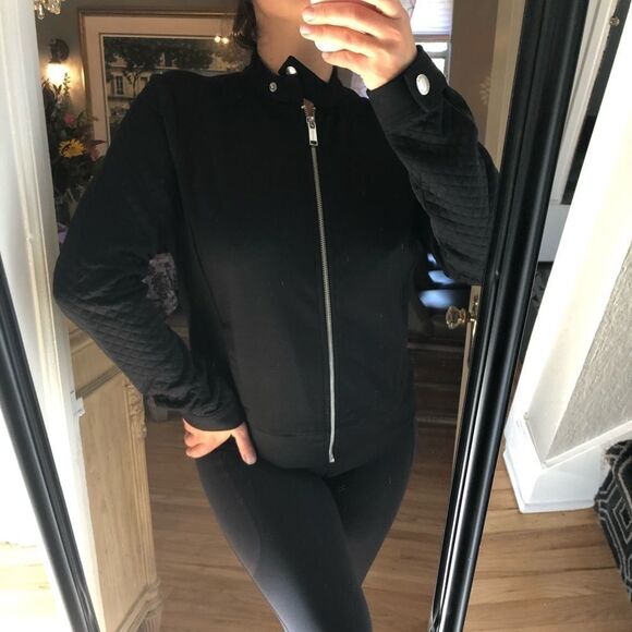 Michael Kors black bomber jacket excellent condition Size 8 - Picture 2 of 7